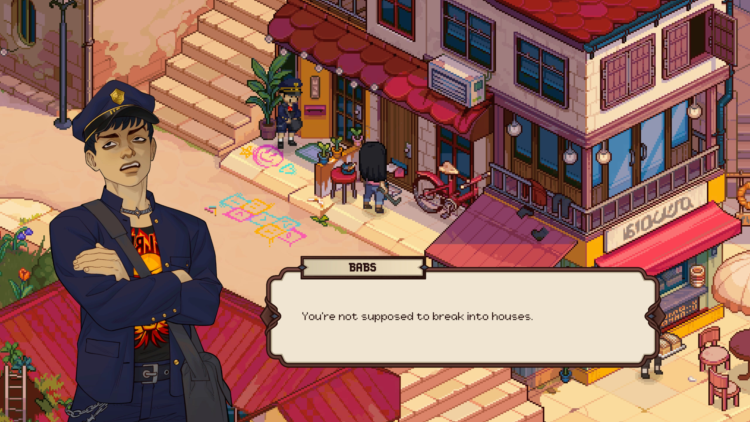 A grouchy police officer in Grave Seasons