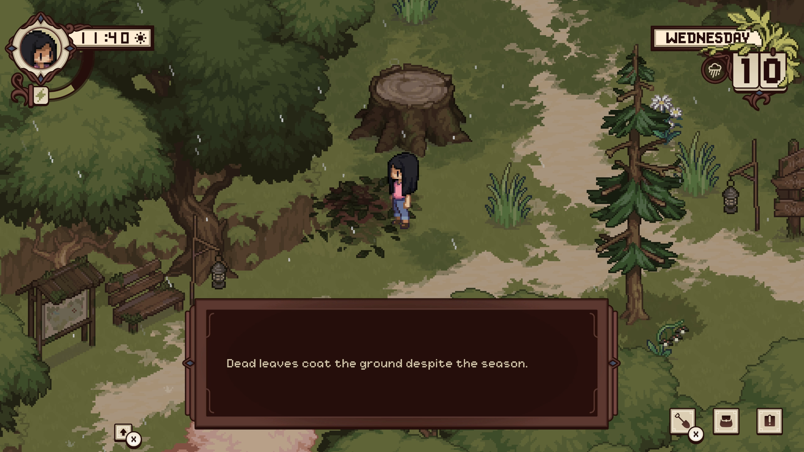 An eerie forest in Grave Seasons
