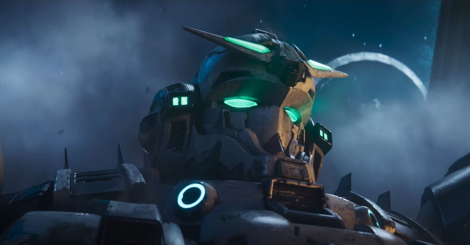 A Gundam mech in Rogue Orbit, the next action game by Bandai Namco.