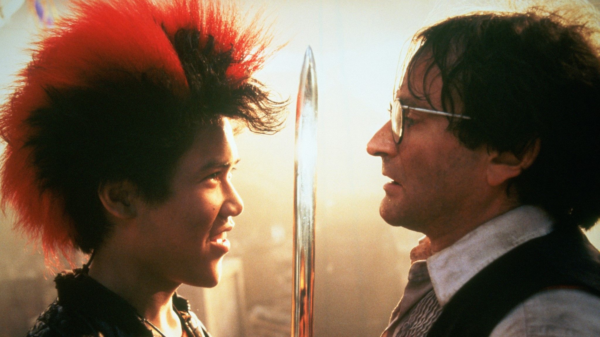 Dante Basco and Robin Williams in Hook