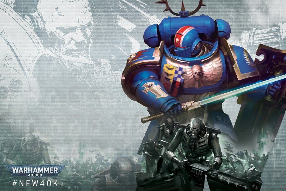 Key art of a space marine for Warhammer: 40,000 Indomitus