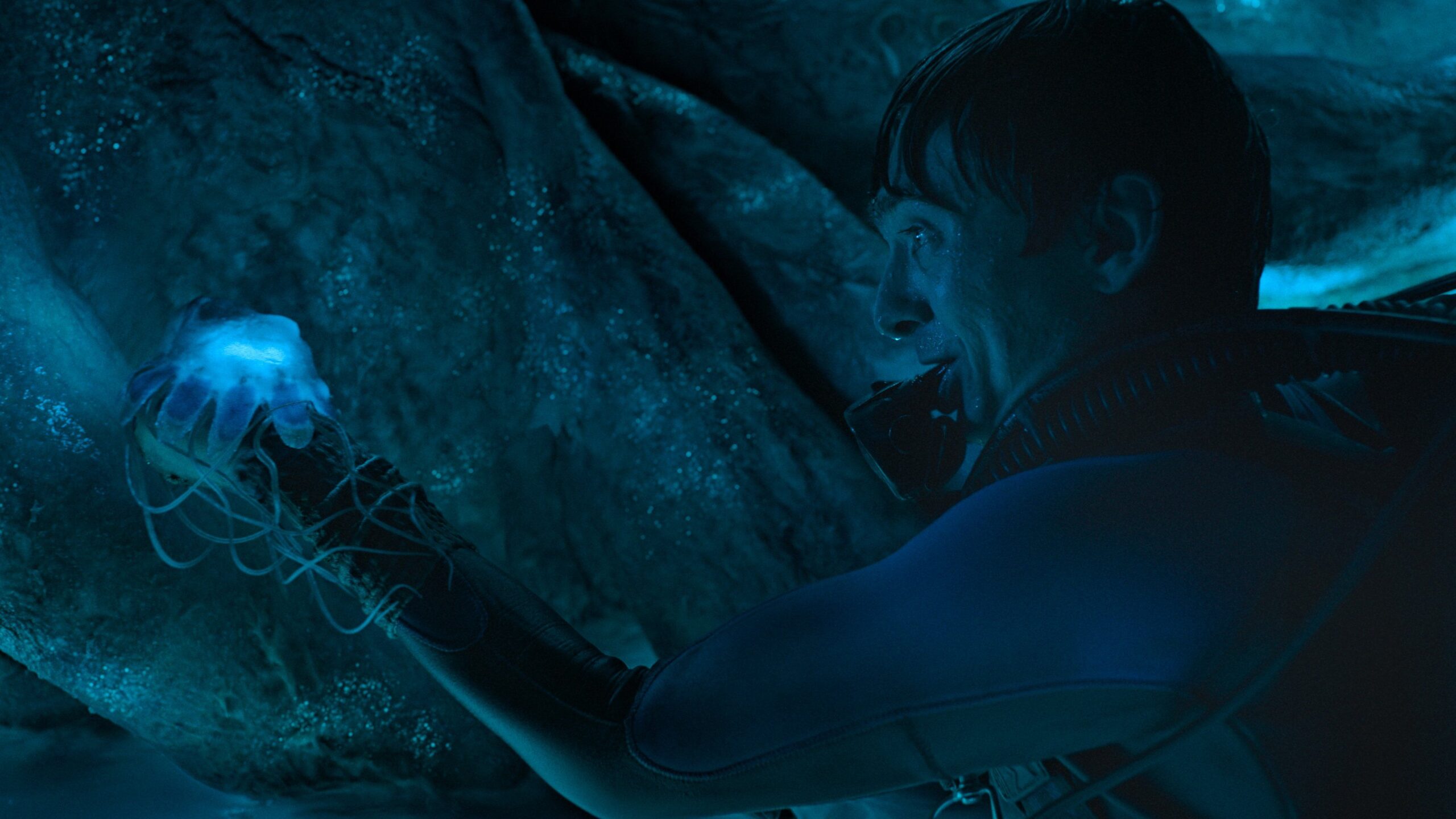Jay (Austin Abrams) holds a jellyfish in Whalefall