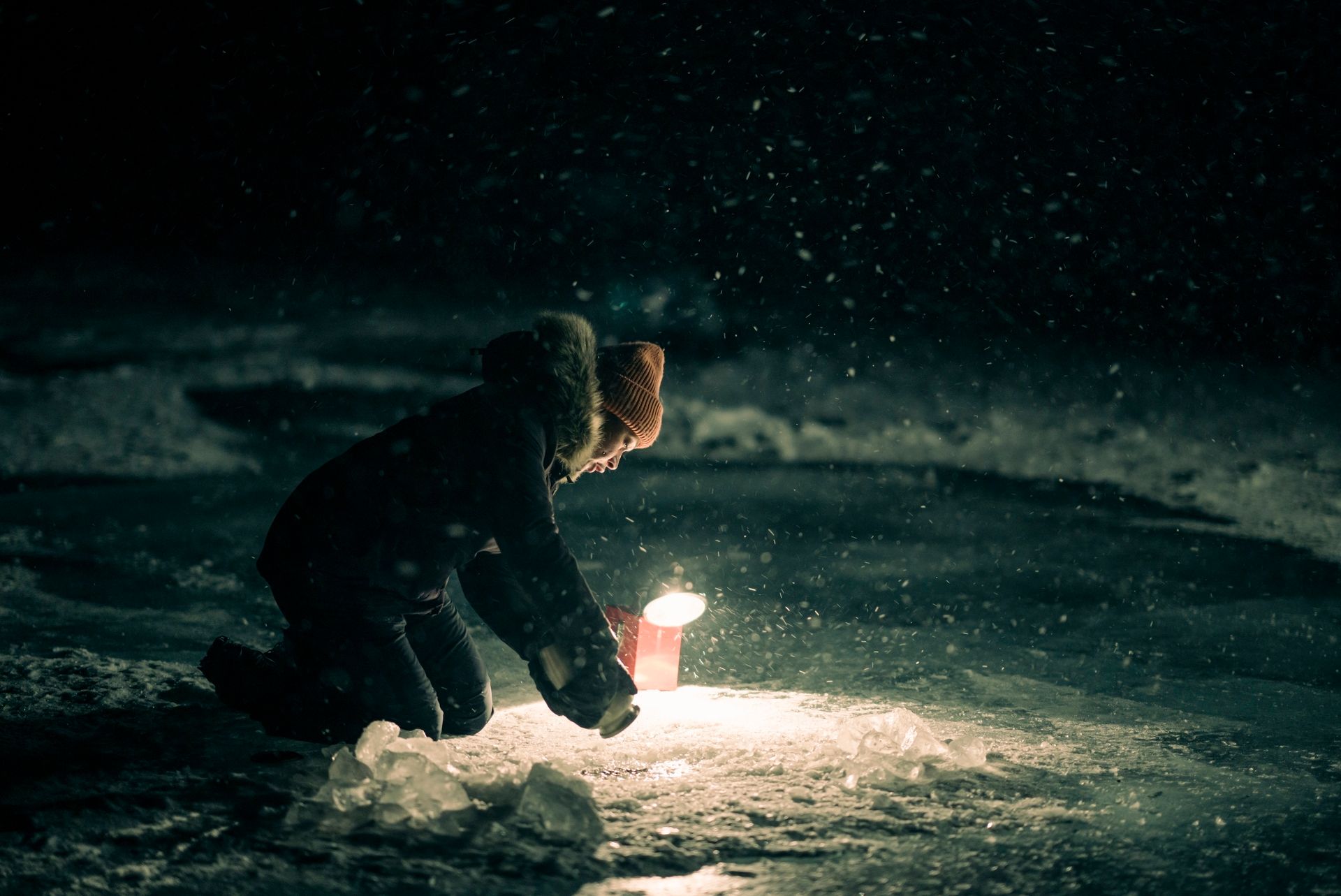 Navarro (Kali Reis) digging in the ice