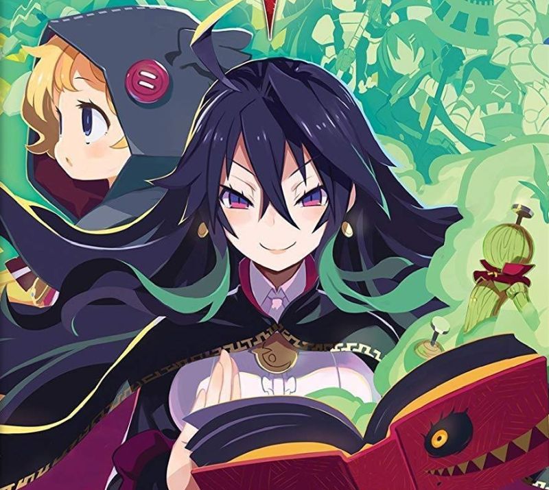 Labyrinth of Refrain Coven of Dusk cropped cover art shows a smiling woman holding open an ominous red book.