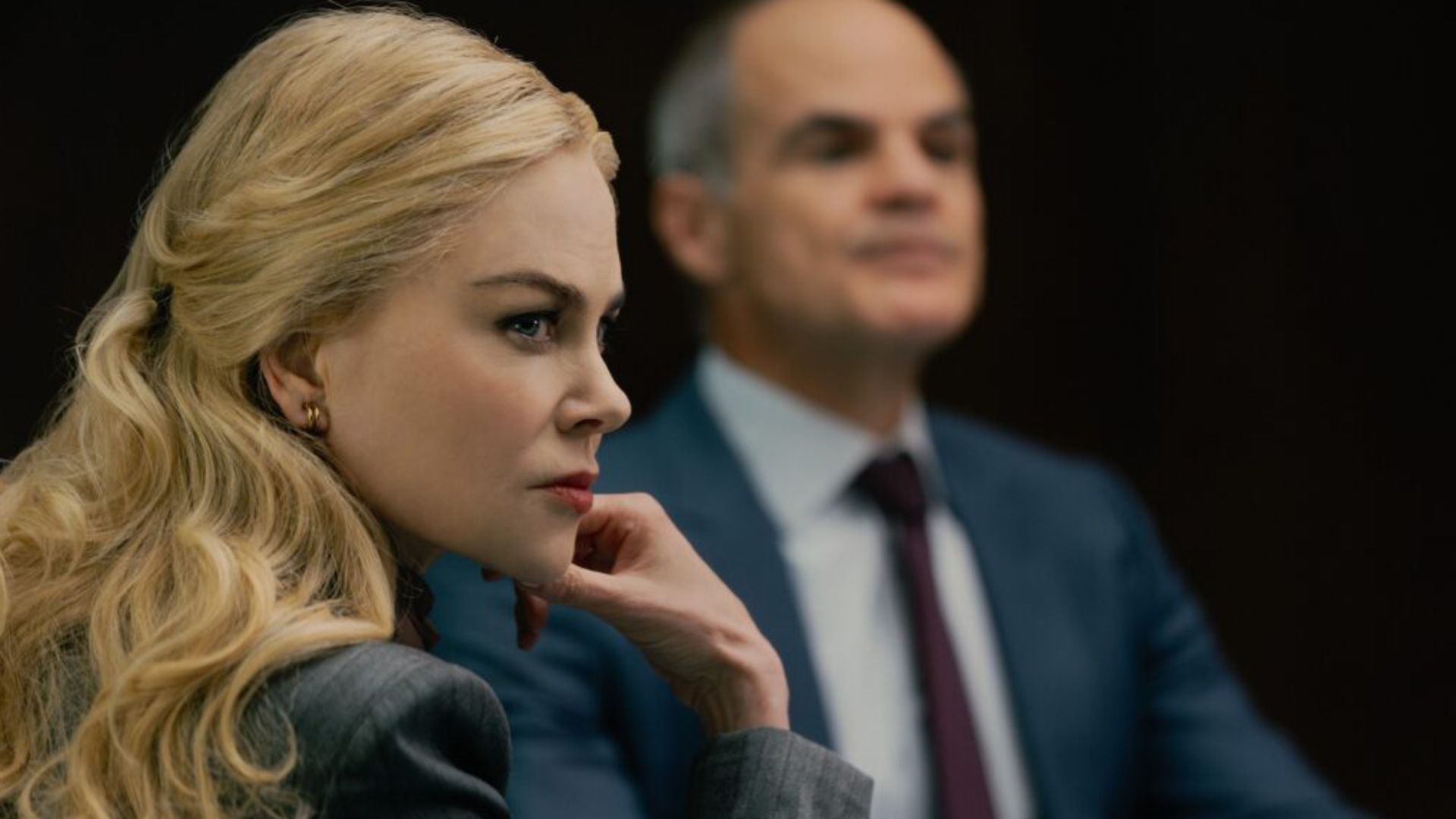 Nicole Kidman, left, and Michael Kelly appear in a scene from Lioness.
