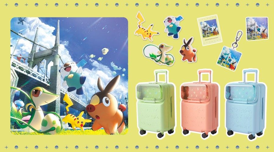 Pokemon Center's new 30th anniversary merch, which includes three starter-themed carry-on bags.