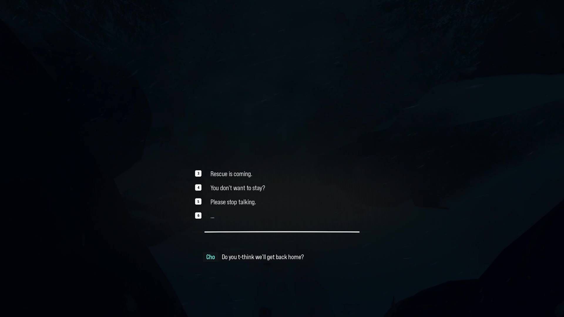 A Modern Warfare 4 screenshot showing dialogue options in conversation.