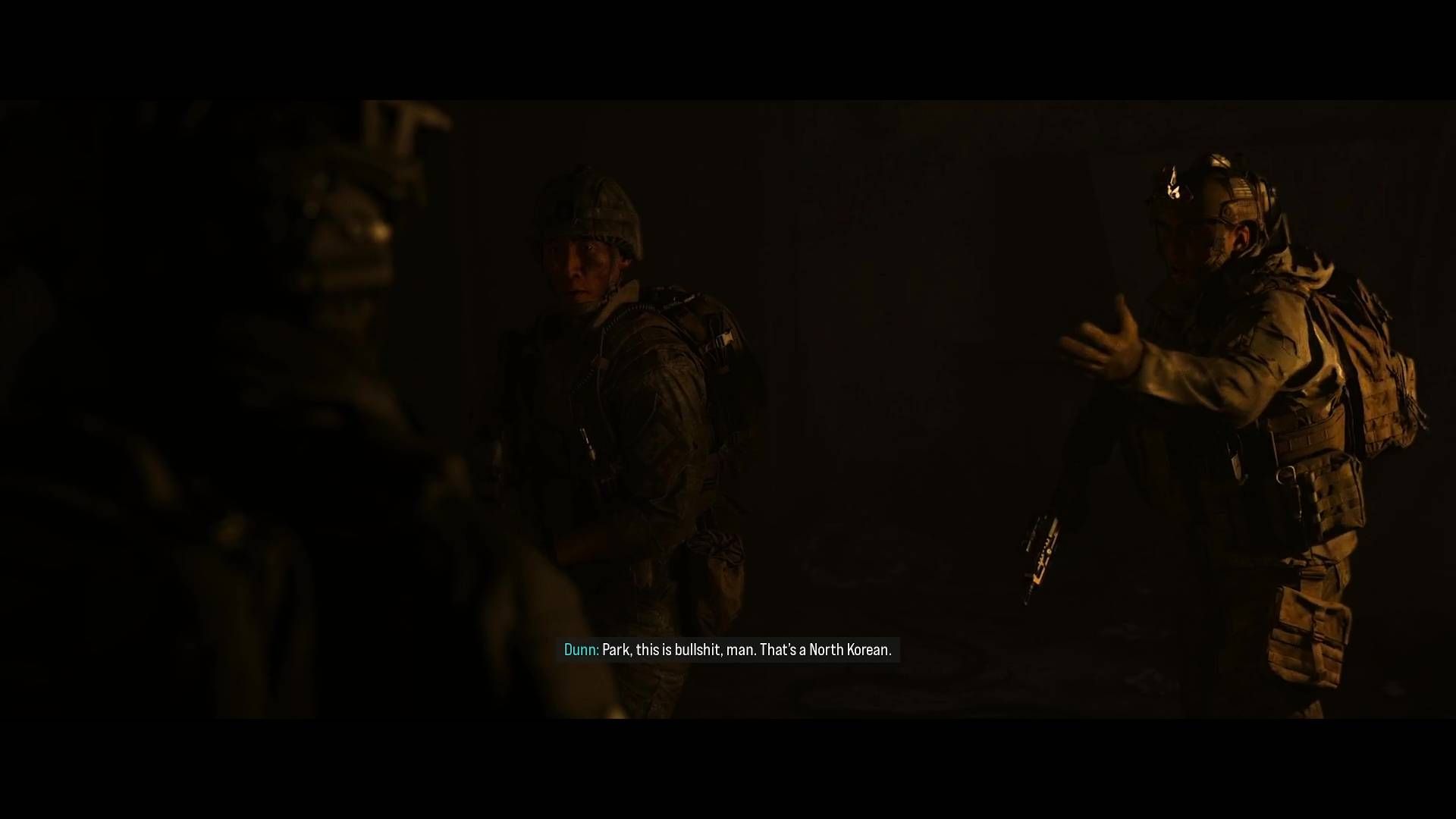 A Modern Warfare 4 screenshot showing Sierra-1 in their hideout.