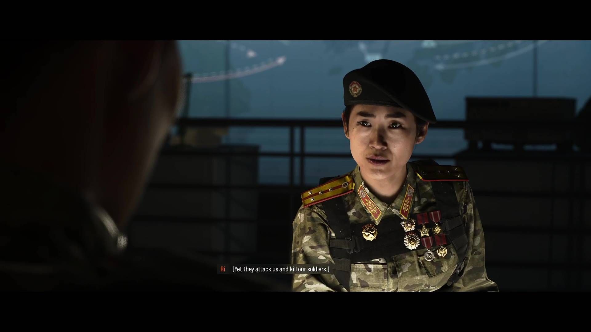A Modern Warfare 4 screenshot showing Ri talk to Ko.