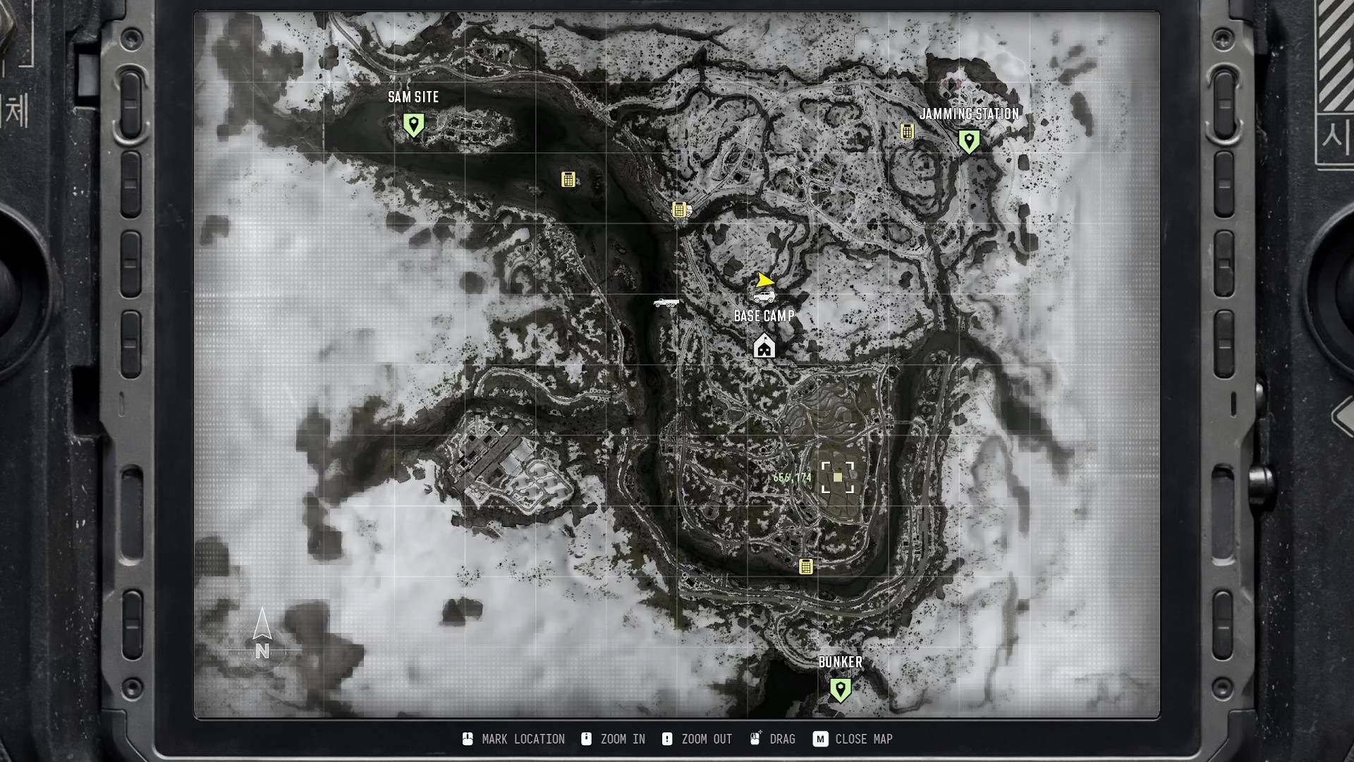 A Modern Warfare 4 screenshot showing the map in the "Stranded" mission.