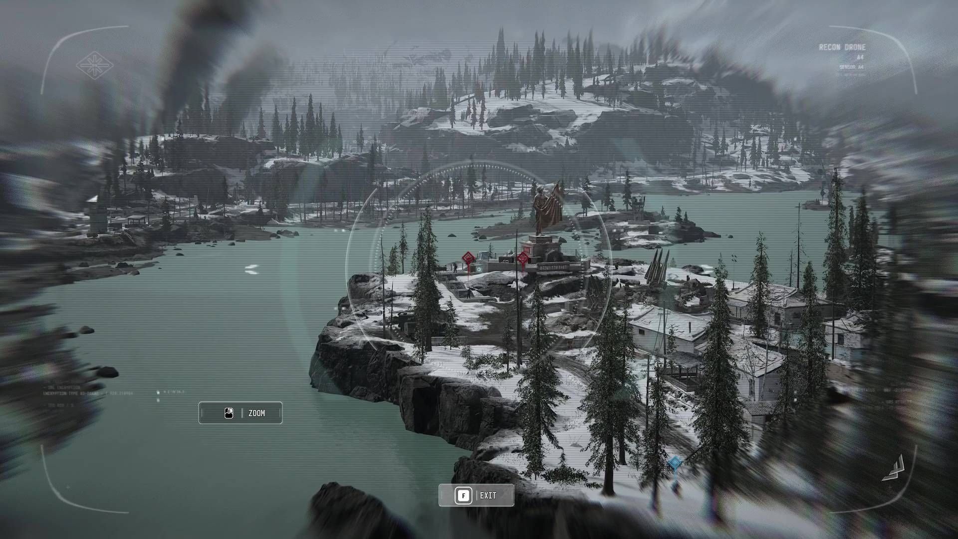 A Modern Warfare 4 screenshot showing the player in control of the recon drone.