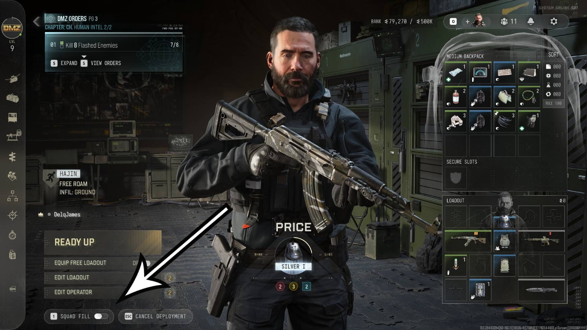 The deployment screen in DMZ in Modern Warfare 4.