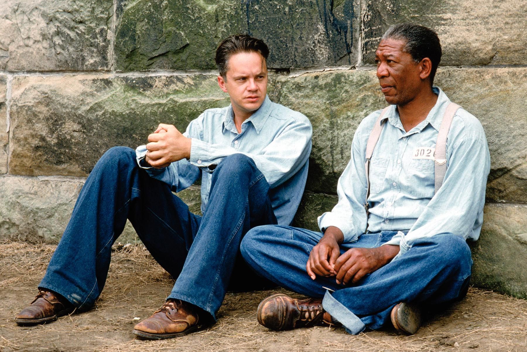 Andy and Red have a conversation in The Shawshank Redemption