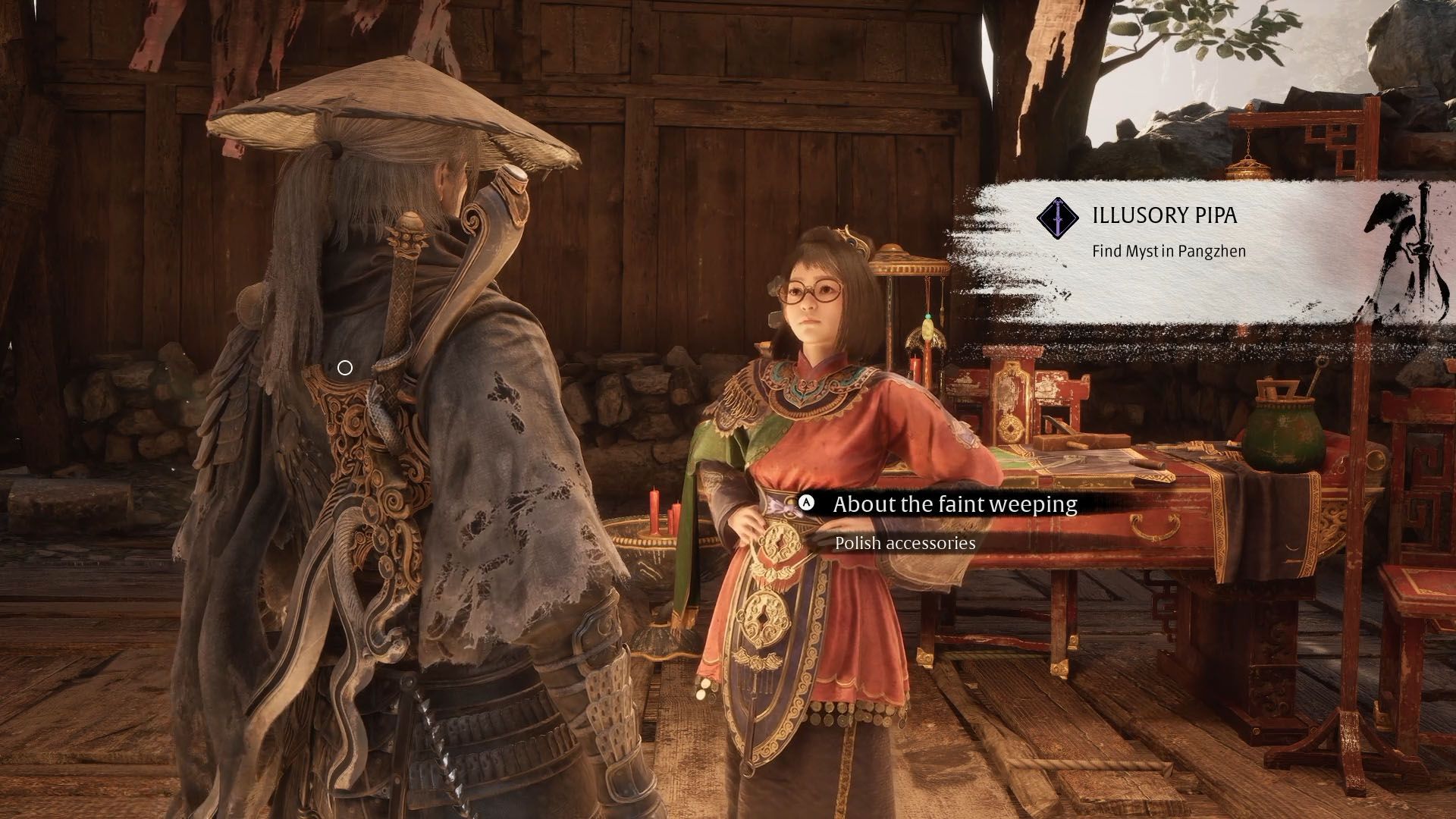 A Phantom Blade Zero screenshot showing Soul talking to Jewel