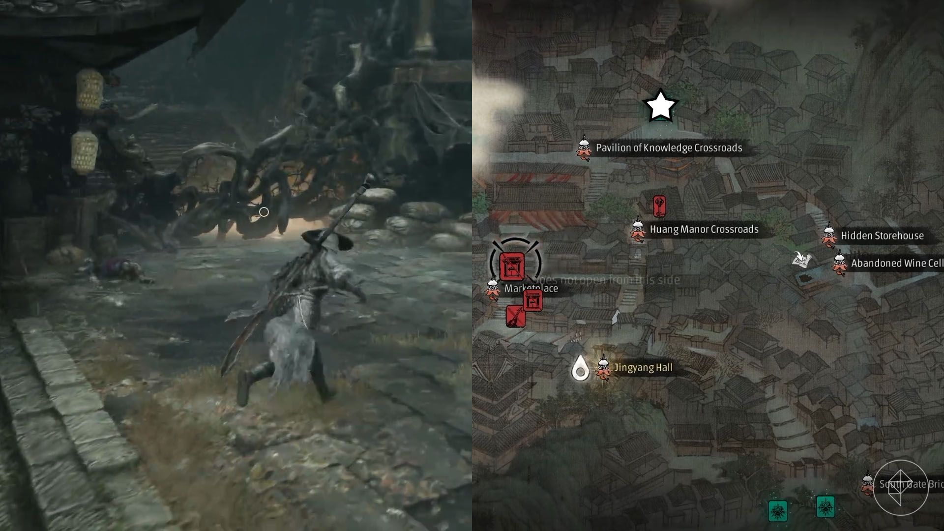 A Phantom Blade Zero Montage showing where you must go to access the Meigu Lake