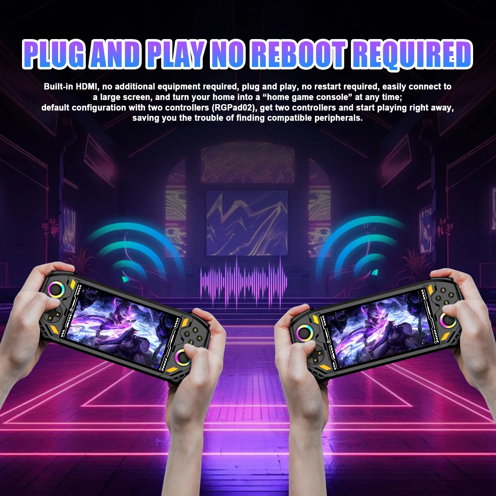 RG52 Mini Handheld Game Console – 22,000+ Retro Games, 5.5" IPS HD Screen, RK3562 Dual System - Image 2