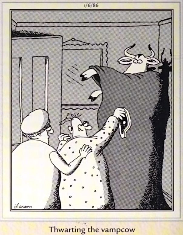 The Far Side Cow vampire
