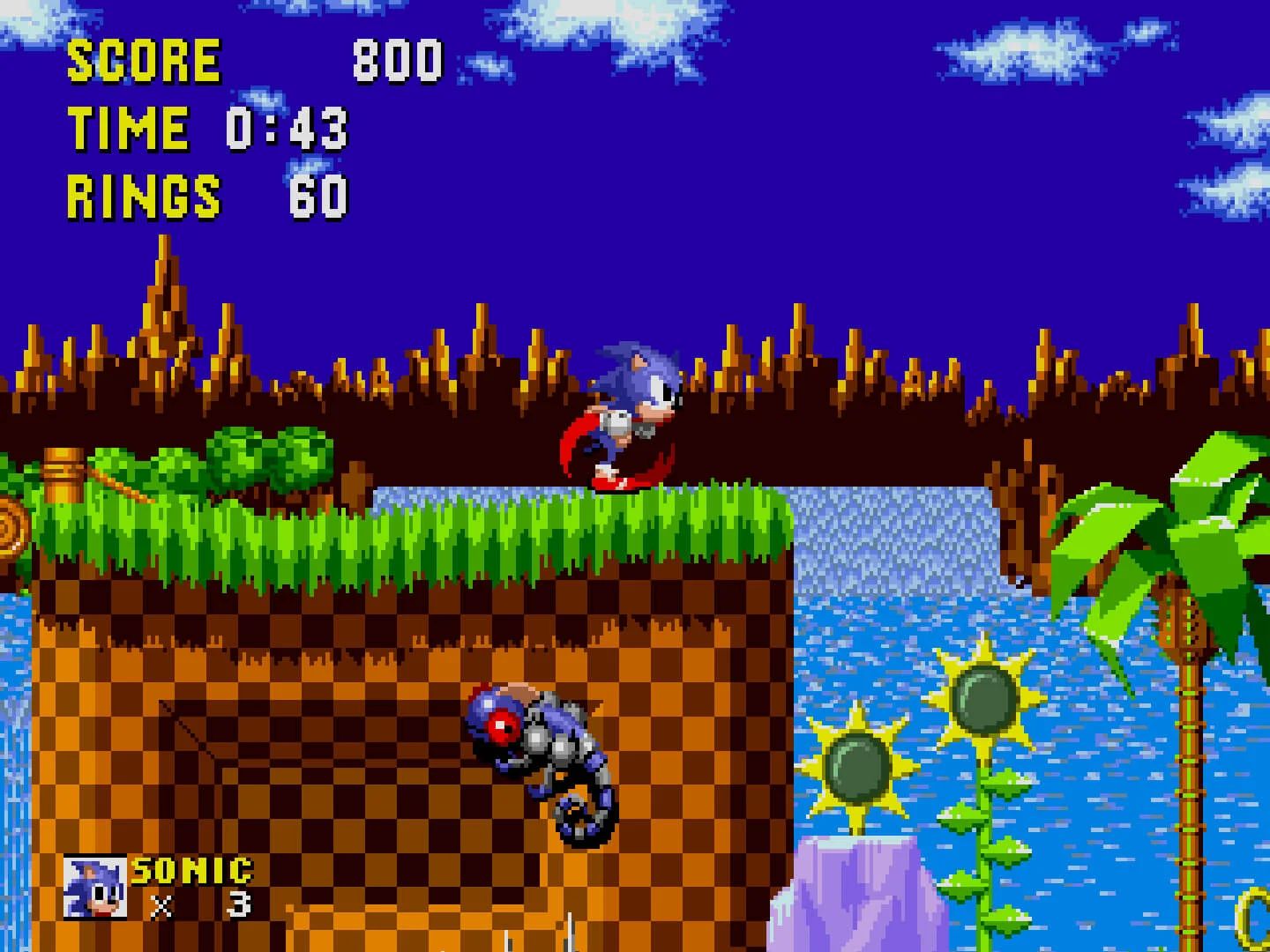 Sonic runs in the 1991 video game, Sonic the Hedgehog