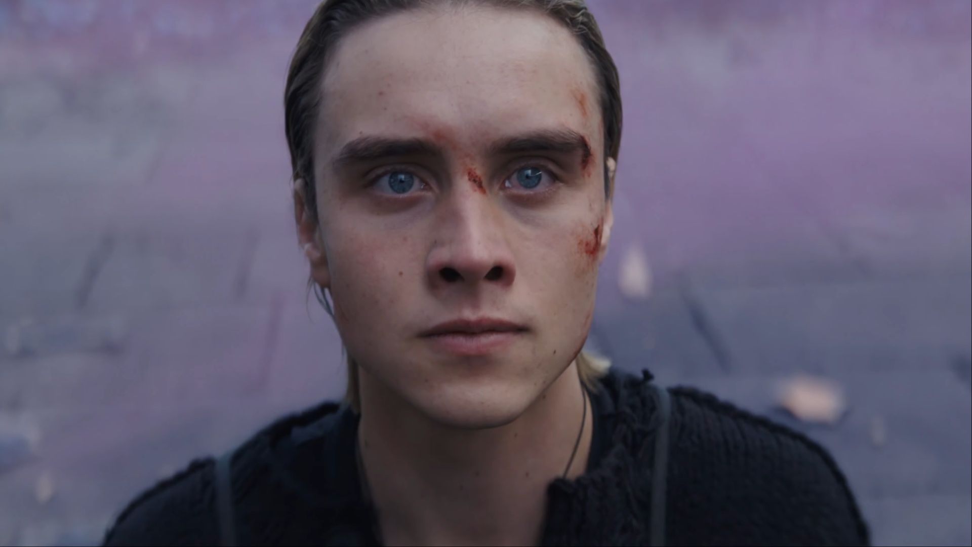 haymitch faces snow in sunrise on the reaping