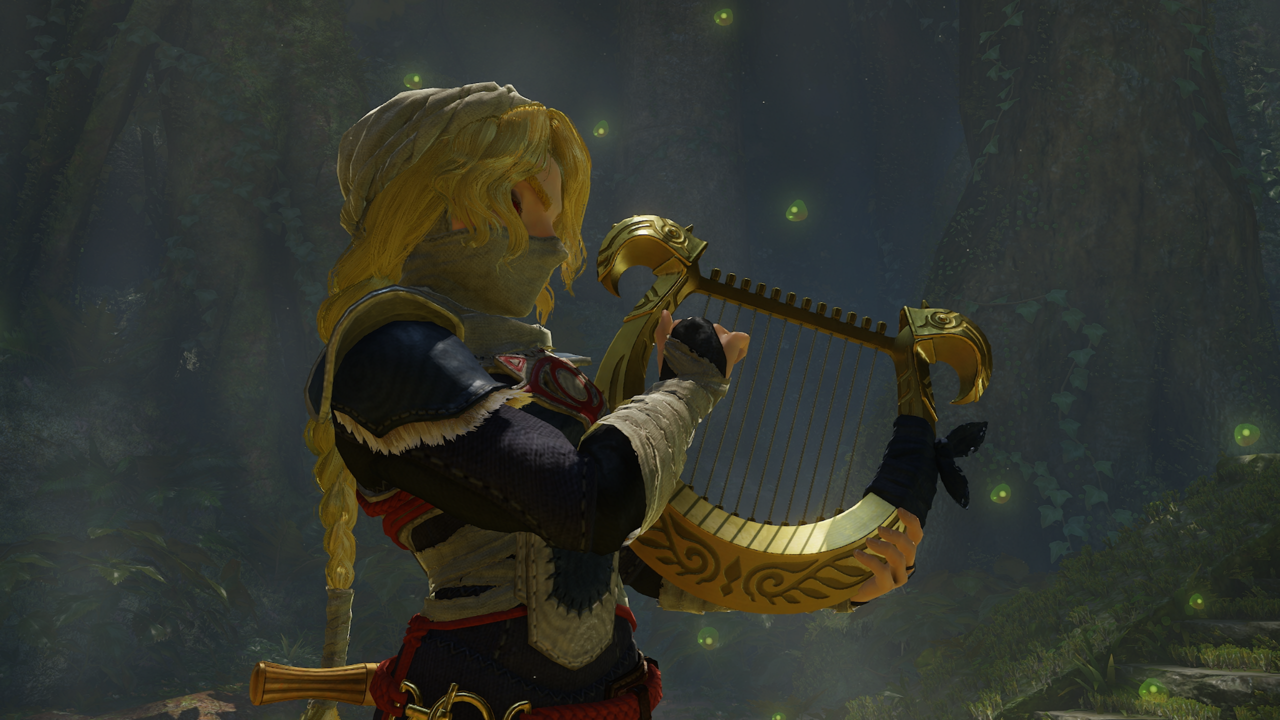Sheik plays the harp in The Legend of Zelda: Ocarina of Time.