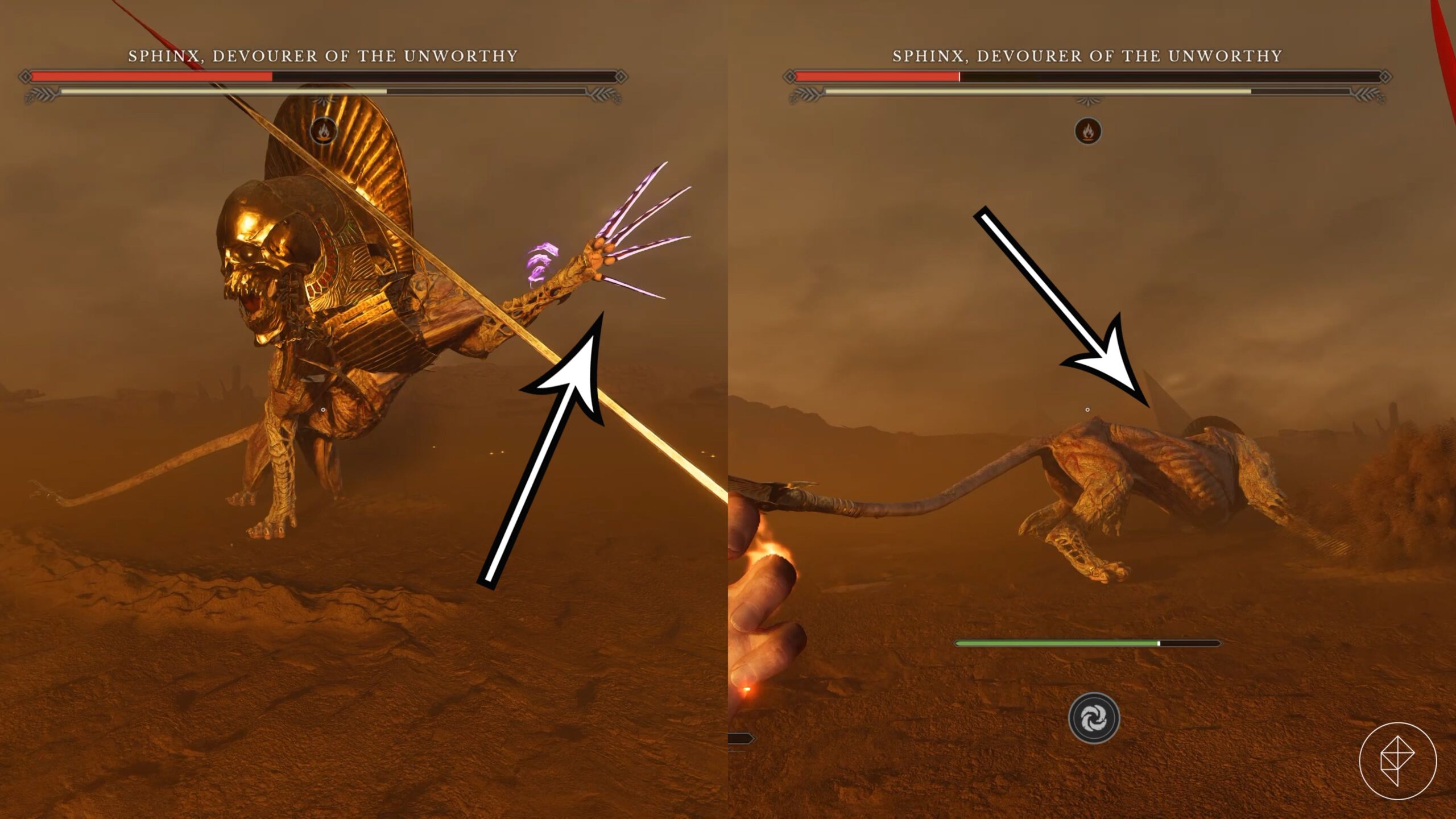 The Sphinx's claw attacks in Valor Mortis.