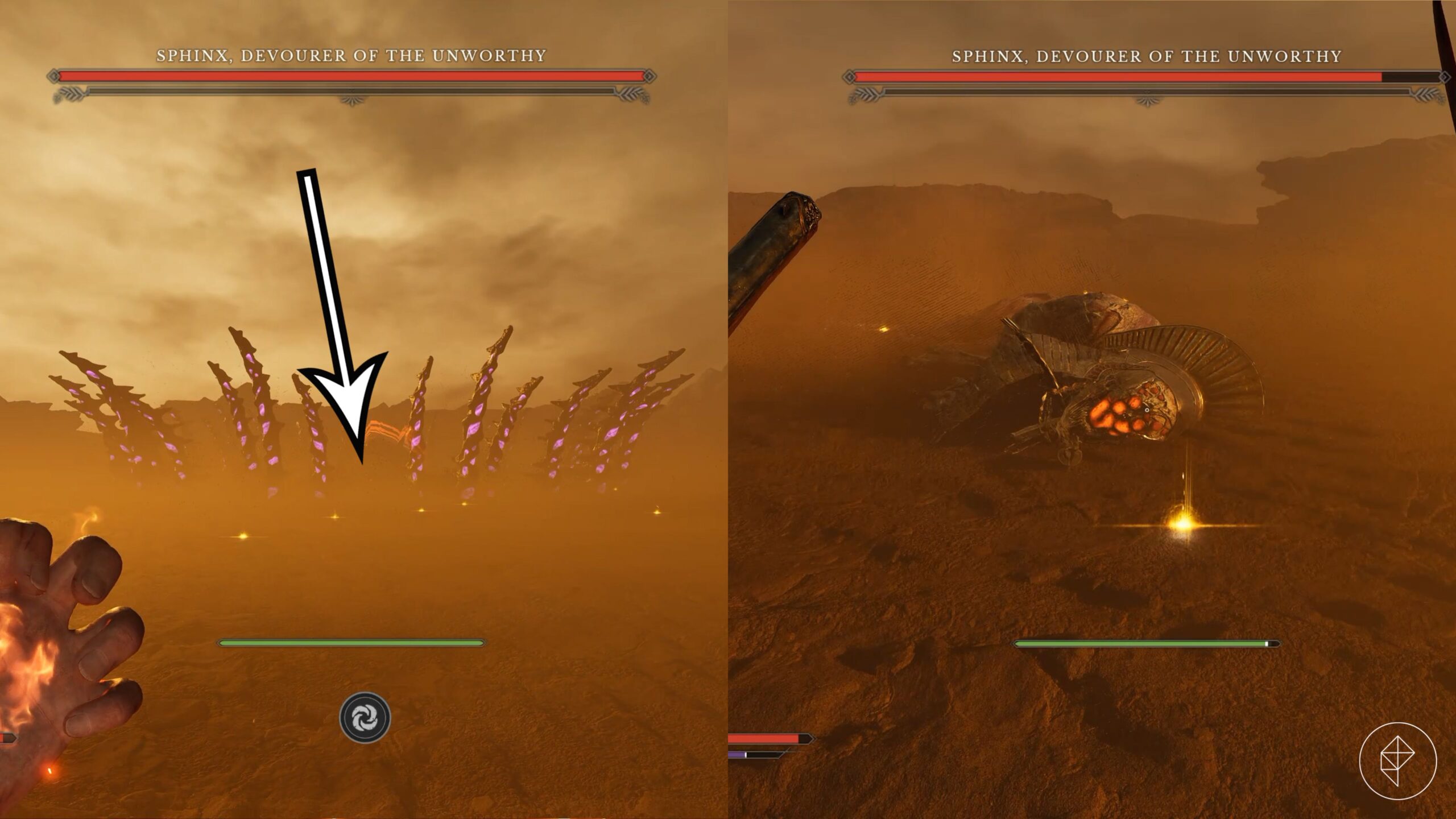 The Sphinx uses a tentacle and body slam attack in Valor Mortis.