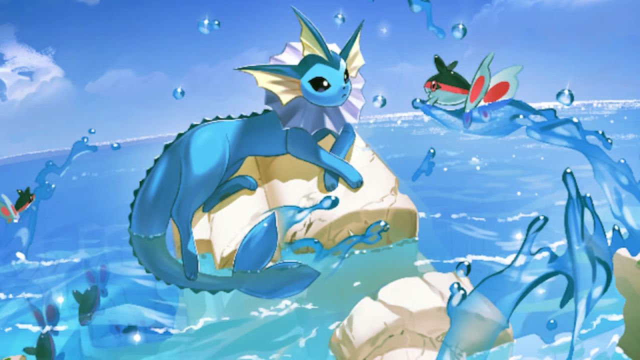 Vaporeon Pokémon TCG Pocket Screenshot art