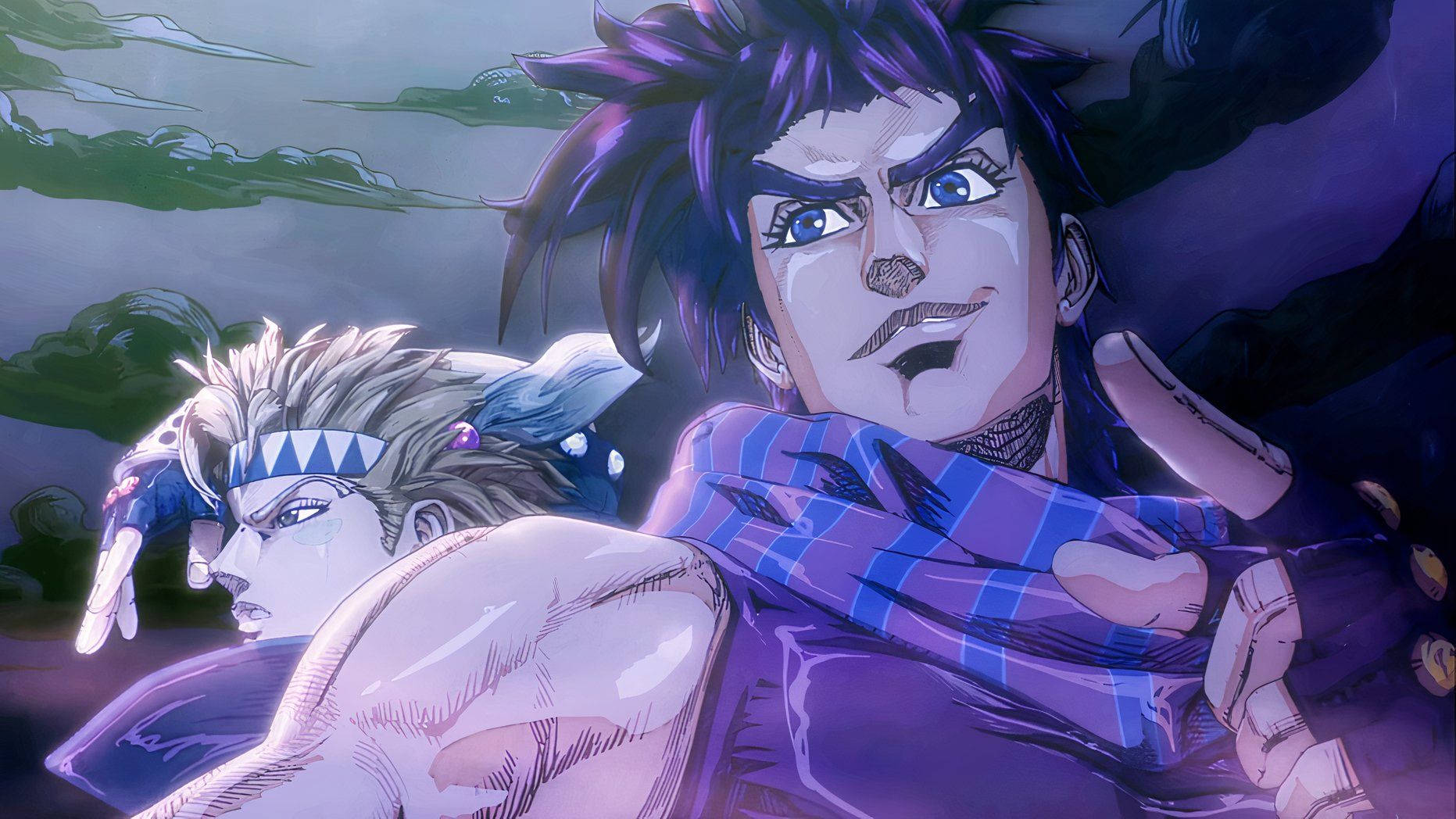 Caesar (Left) and Joseph (Right) pose together in the opening of Battle Tendency